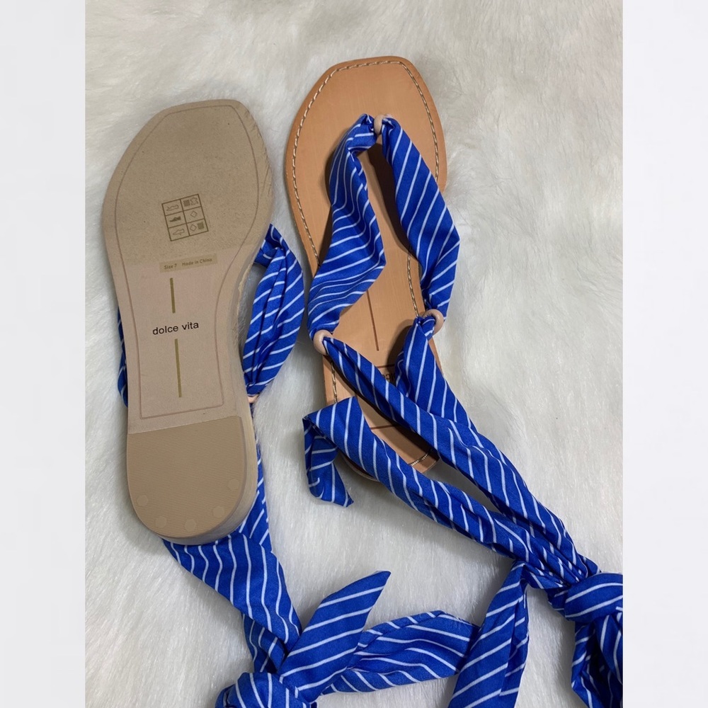 Dolce Vita Henlee (Blue) Ribbon Bandanna Tie Ankle Sandals - Picture 5 of 8